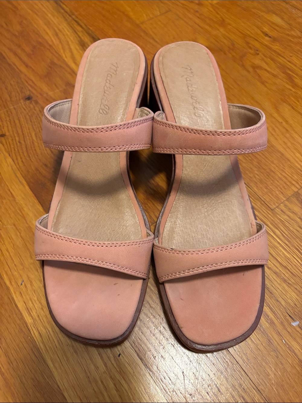 Madewell Double-Strap Slide Sandals in Blush